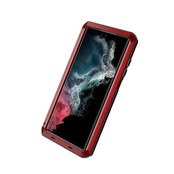Samsung Galaxy S22 Ultra - Skyddande Aluminium Skal Röd