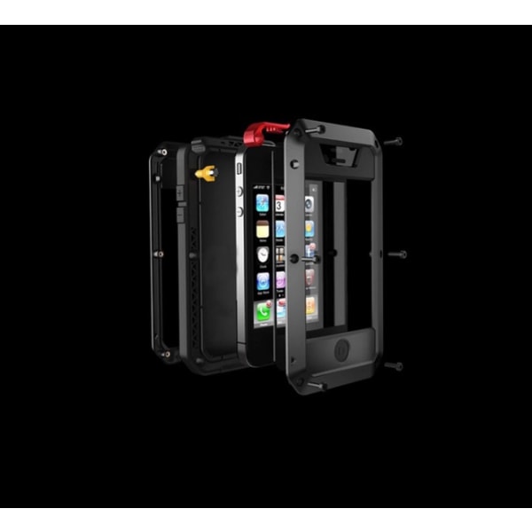 Army HEAVY DUTY (Stryktålig) Aluminum för iPhone SE 2022 Svart