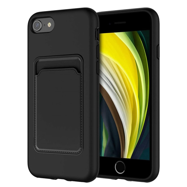 iPhone SE 2020 - Glat Floveme-cover med kortholder Aprikos