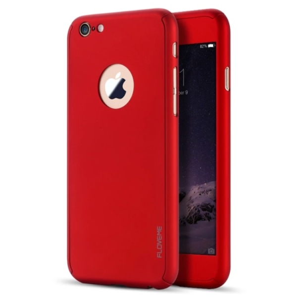 Stilfuldt beskyttelsescover til iPhone 6/6S (for- og bagside) Röd