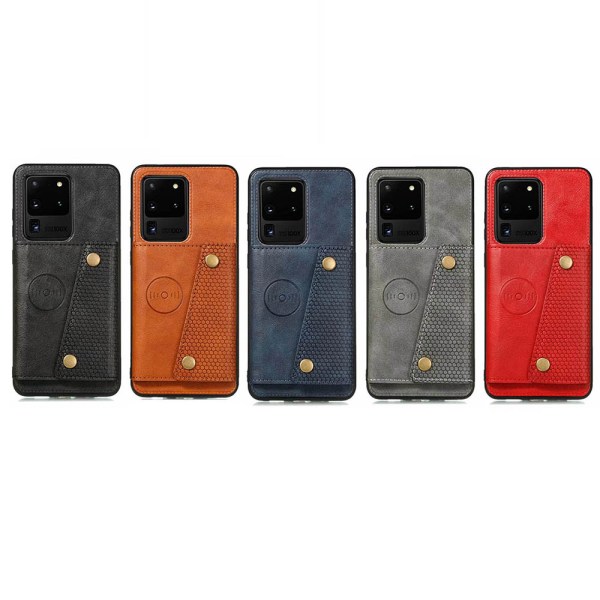 Samsung Galaxy S20 Ultra - Kraftfuldt cover med kortrum Röd
