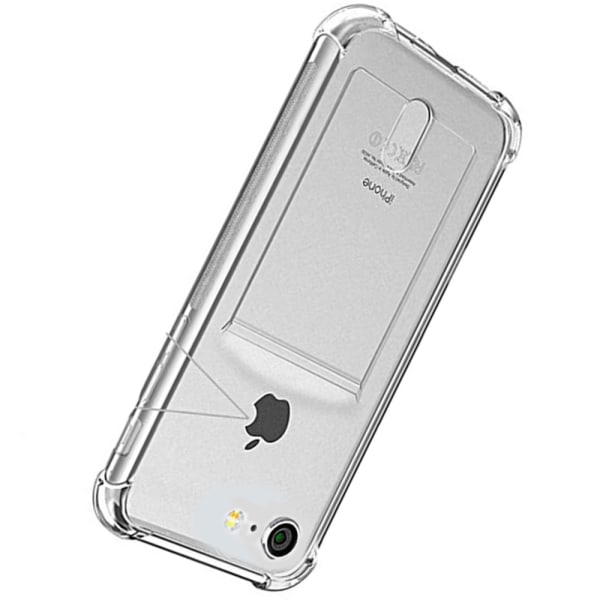 iPhone SE 2020 - Käytännöllinen silikonikuori korttilokerolla Transparent/Genomskinlig