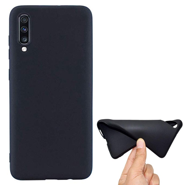 Samsung Galaxy A70 - Stilfuldt mat silikone cover NKOBEE Mörkblå