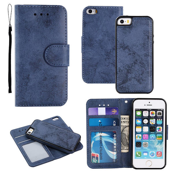 iPhone 6/6S - Silk-Touch etui med pung og skal Brun