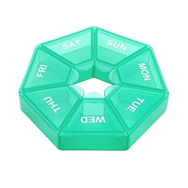 Käytännöllinen Dosettin lääkeannostelulaatikko (7 lokeroa) Grön