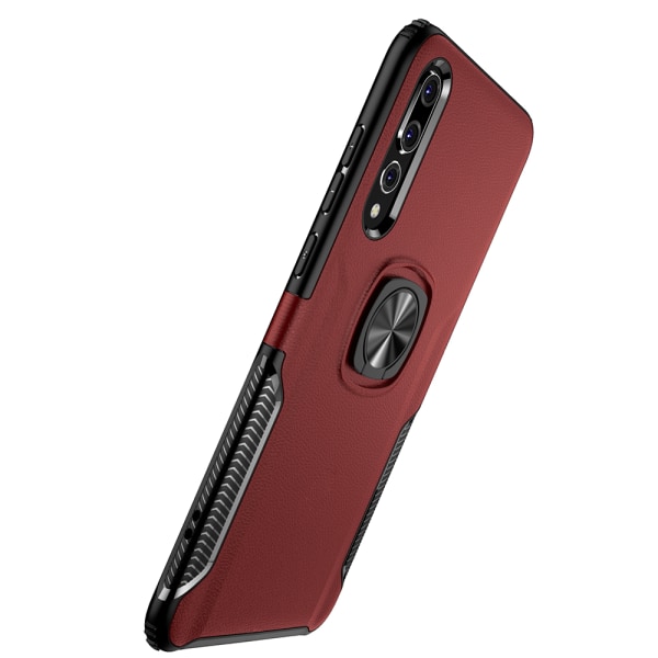 Huawei P20 Pro - Stilsäkert Smart Skal med Ringhållare Röd