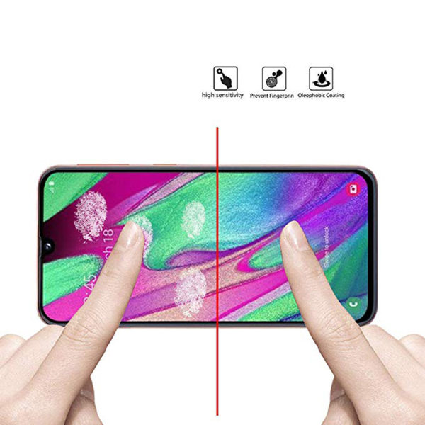 2-PAKK Samsung Galaxy A50 skjermbeskytter 2,5D HD 0,3mm Svart