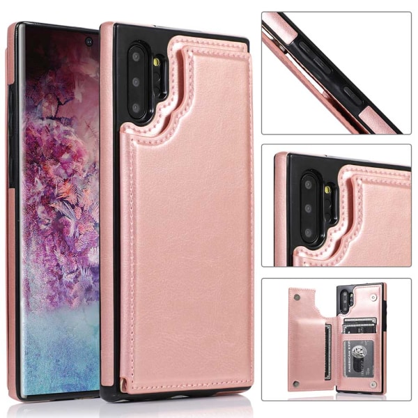 Sileä suojakuori korttilokerolla - Samsung Galaxy Note10 Plus Rosaröd