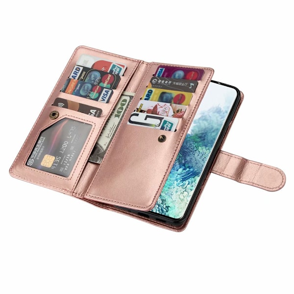 Samsung Galaxy S20 Ultra - Praktiskt Stilrent 9-Kort Plånboksfodral Brun