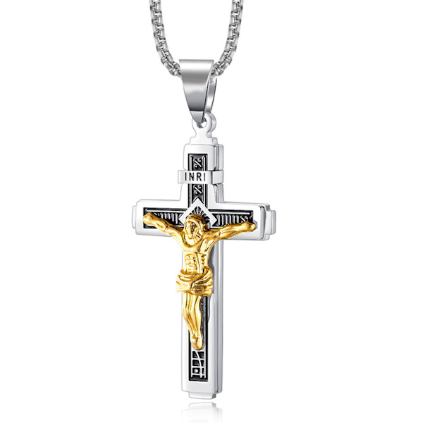 Exklusivt Jesus Kors Halsband Silver