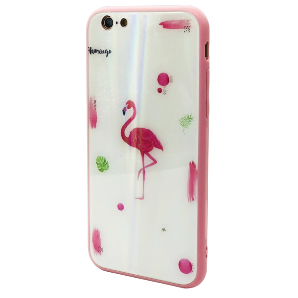 Elegant Skyddskal till iPhone 6/6S Plus (Härdat glas) Flamingo