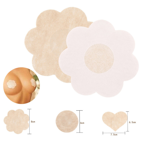 Självhäftande Eleganta Nipple Covers 5 Par Beige Blomma