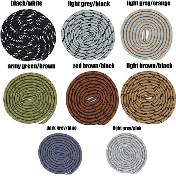 Stærke snørebånd i mange farver (1M, 1,2M, 1,4M, 1,6M) Ljusgrå/Rosa 1M