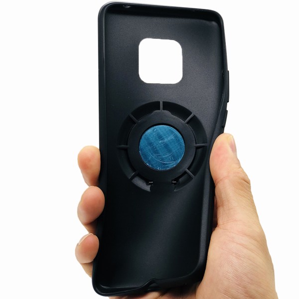Beskyttelsesdeksel med ringholder i karbondesign - Huawei Mate 20 Pro Blå