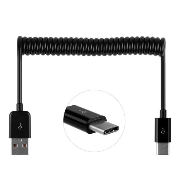 Käytännöllinen USB-C-jousilatauskaapeli Vit