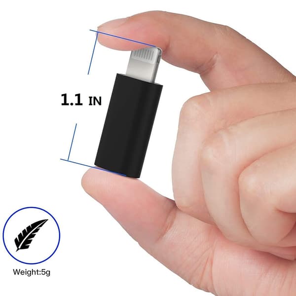 Adapter USB-C till iPhone 2in1 Laddning + Dataöverföring Svart
