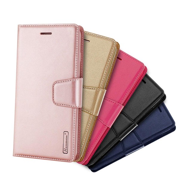 iPhone 12 - beskyttende elegant lommebokdeksel (Hanman) Rosaröd