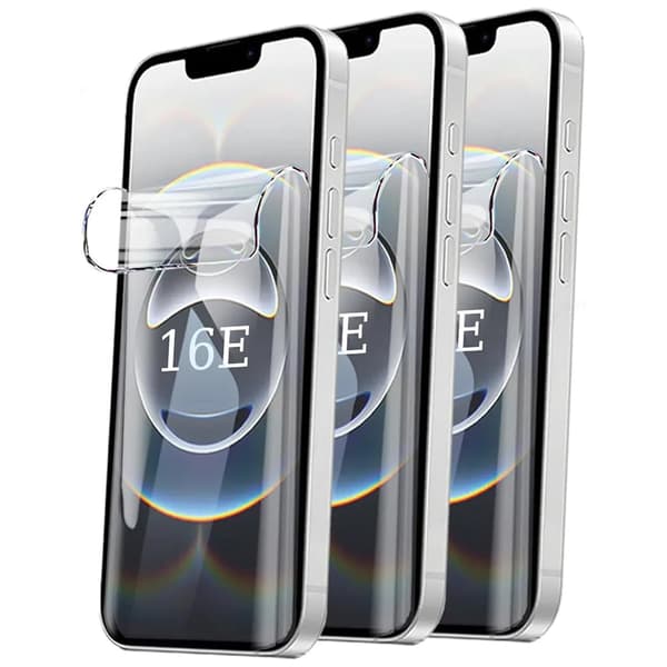 iPhone 16E 2-pack Hydrogel Skärmskydd HD 0,2mm Transparent