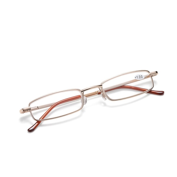 Gennemtænkte Læsebriller med Praktisk Etui (+1.0-+4.0) Guld +3.0
