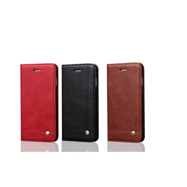 LEMANS popul�ra Pl�nboksfodral till Samsung Galaxy S8+ Röd