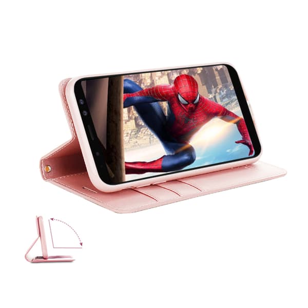 Smart og stilig lommebokfutteral - Samsung Galaxy A6 Plus Rosaröd Rosaröd