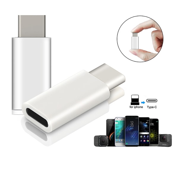 Adapter iPhone till USB-C USB 3.0 PLUG AND PLAY Vit