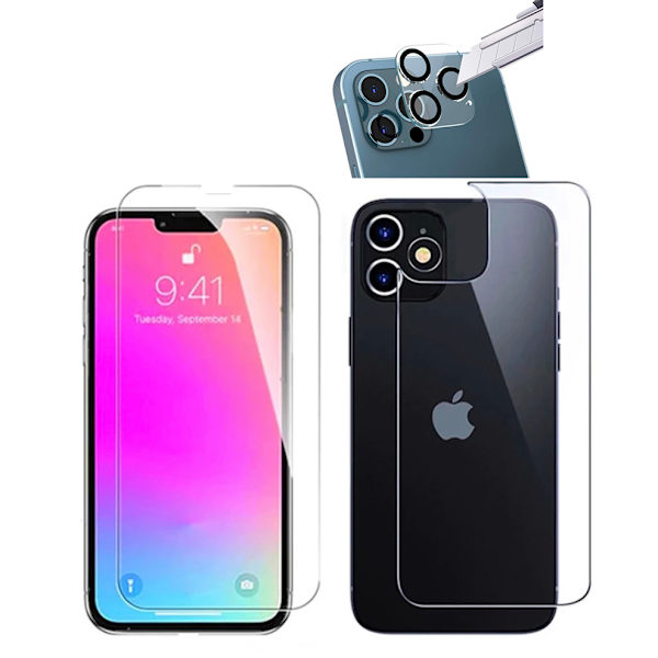 2-PACK 3-in-1 iPhone 13 Pro Fram- & Baksida + Kameralinsskydd Transparent
