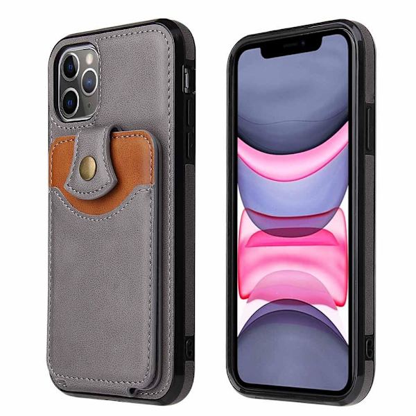 iPhone 12 Pro Max - Stilrent Smidigt Skal med Korthållare Mörkblå