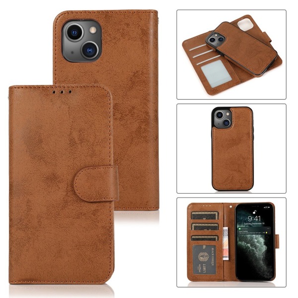 iPhone 13 - Smart Wallet -kotelo LEMANilta Brun