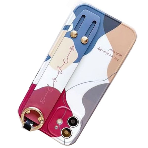 iPhone 12 - Käytännöllinen suojakuori pidikkeellä KISSCASE Röd