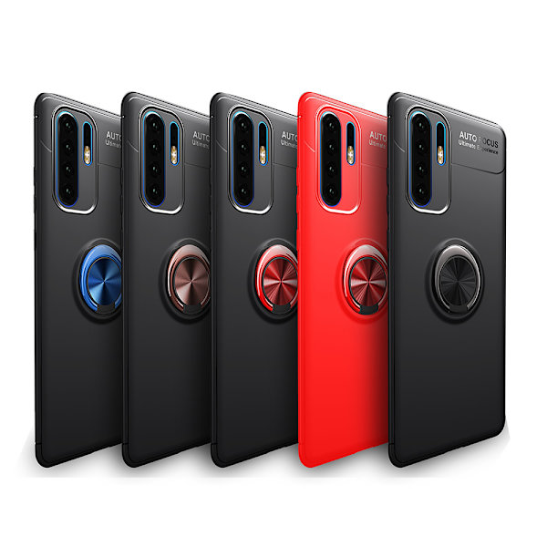 Smidigt Skal med Ringhållare - Huawei P30 Pro Svart/Svart