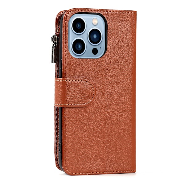 iPhone15ProMax - Fodral med Dragkedja, Flip-Fodral med Axelrem Rosa guld