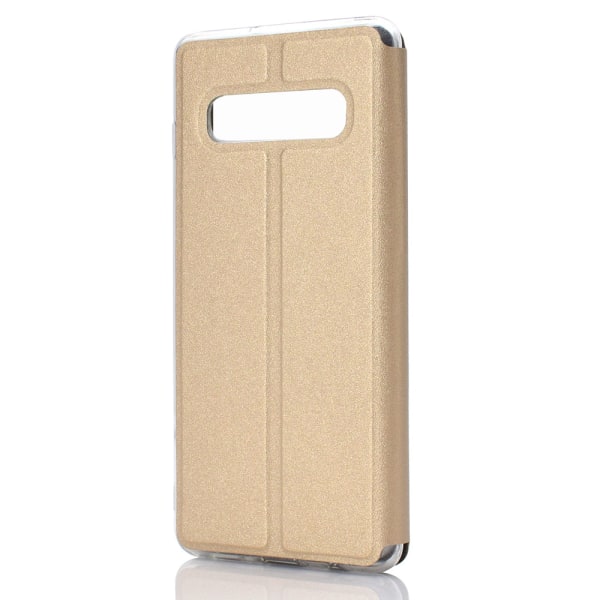 Samsung Galaxy S10 Plus - Etui (vindue - svarfunktion) Guld