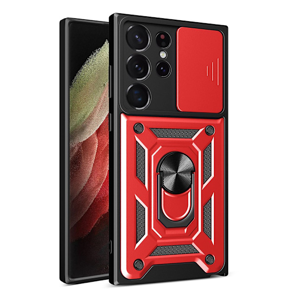 Samsung Galaxy S24 Ultra - Funktionellt Skal i Stilsäker Design Röd
