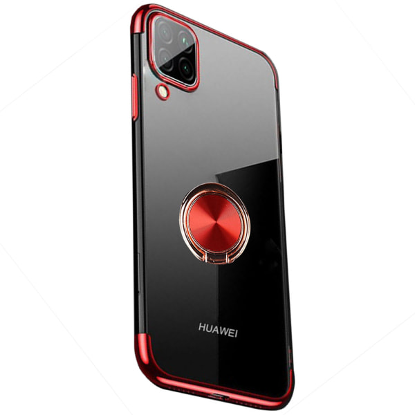 Huawei P40 Lite - Käytännöllinen suojakuori sormustelineellä Röd