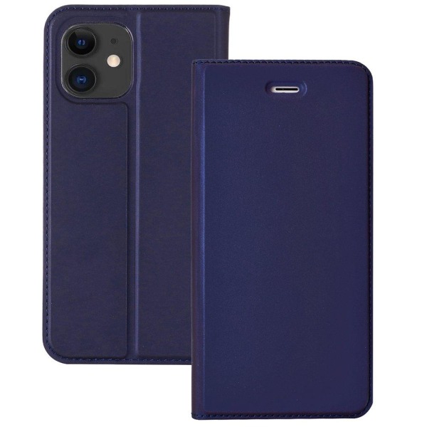 iPhone 12 Mini - Elegant Smart Wallet Cover Marinblå