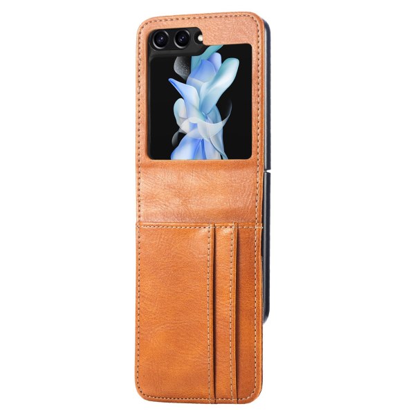 Galaxy Z Flip 5 5G - Lompakkokotelo korttipaikalla Light brown