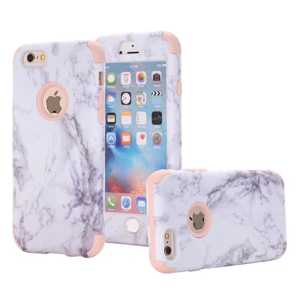 iPhone 6/6S Plus - MARBLE Skyddande Fodral (3-Delat) Grå