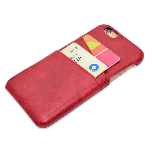 Elegant Skal med kortfack för iPhone 6/6S Röd