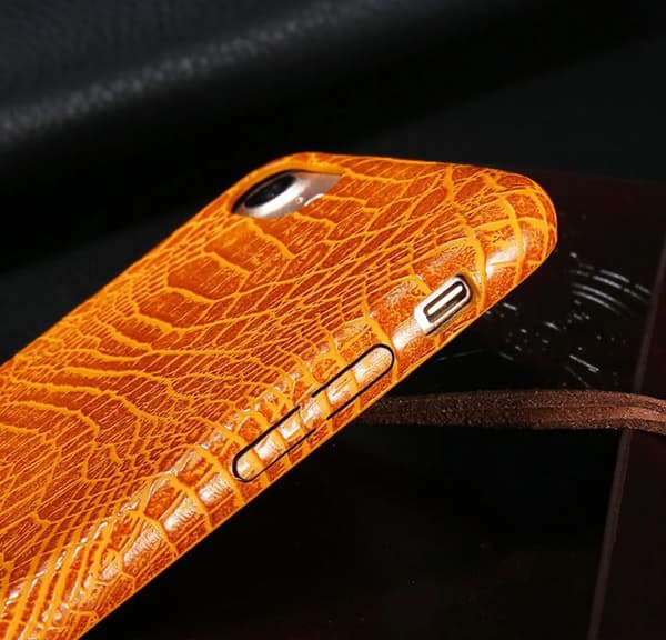 iPhone 7 Stilrent skal från FLOVEME Luxury Crocodile Pattern Brun