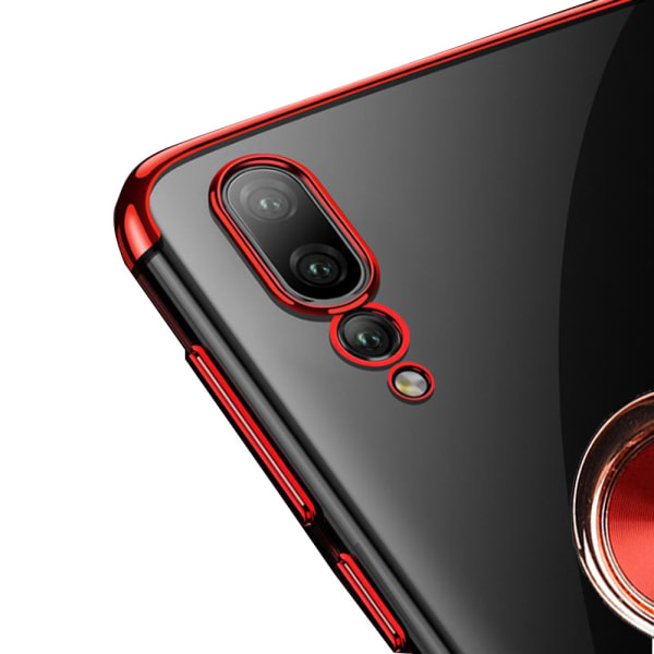 Silikonskal med Ringhållare - Huawei P20 Svart