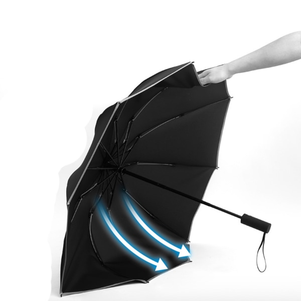 Effektfullt Hållbart Automatiskt Paraply Svart