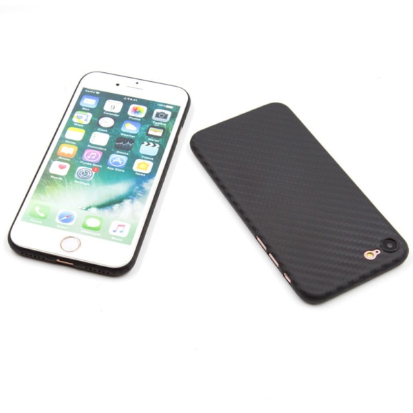 iPhone 6/6S - Stødabsorberende tynd kulstofskal Svart