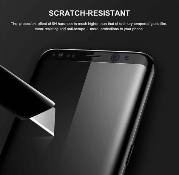 Samsung Galaxy S8 (2-PACK) HeliGuard EXXO-näytönsuoja kehyksellä Silver/Grå