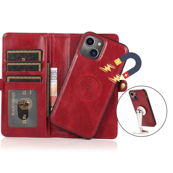 iPhone 14 Plus - Ammattimainen käytännöllinen lompakkokotelo Röd