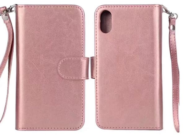 Älykäs 9-kort plånboksfodral med extraskal iPhone X/XS Vit