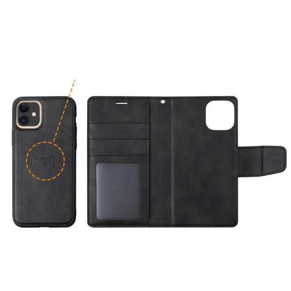 Stilig Praktisk 2-1 Hanman Wallet-deksel - iPhone 12 Mini Svart