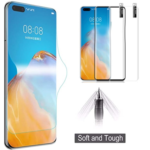 Huawei P40 Pro 2-PACK Mjukt Skärmskydd 3D PET 9H 0,2mm Svart