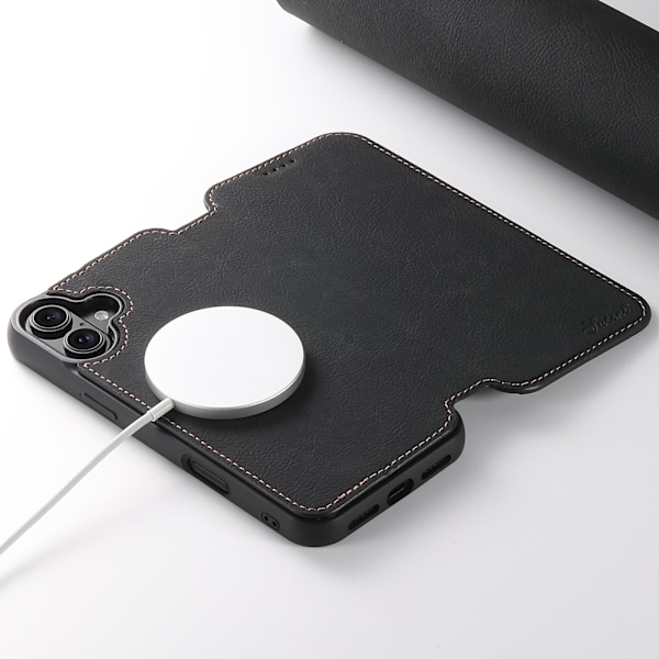 iPhone 16 - Exklusivt Plånboksfodral - Stil, Funktion & Skydd! Ljusbrun