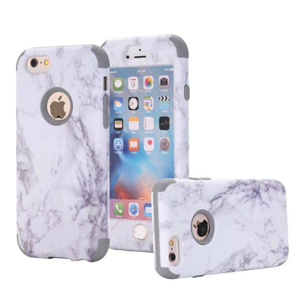 iPhone 6/6S - MARBLE Skyddande Fodral (3-Delat) Blå